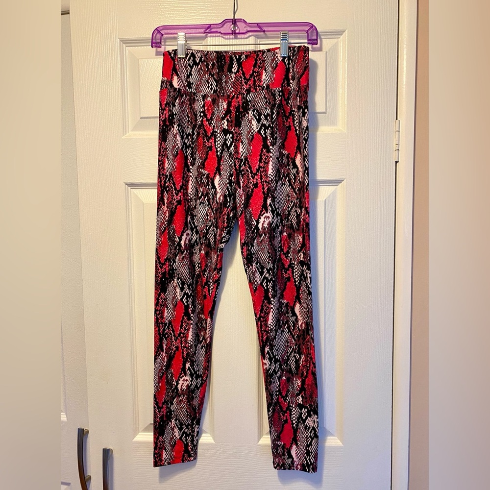 Red and Black Snake Print LuLaRoe Leggings